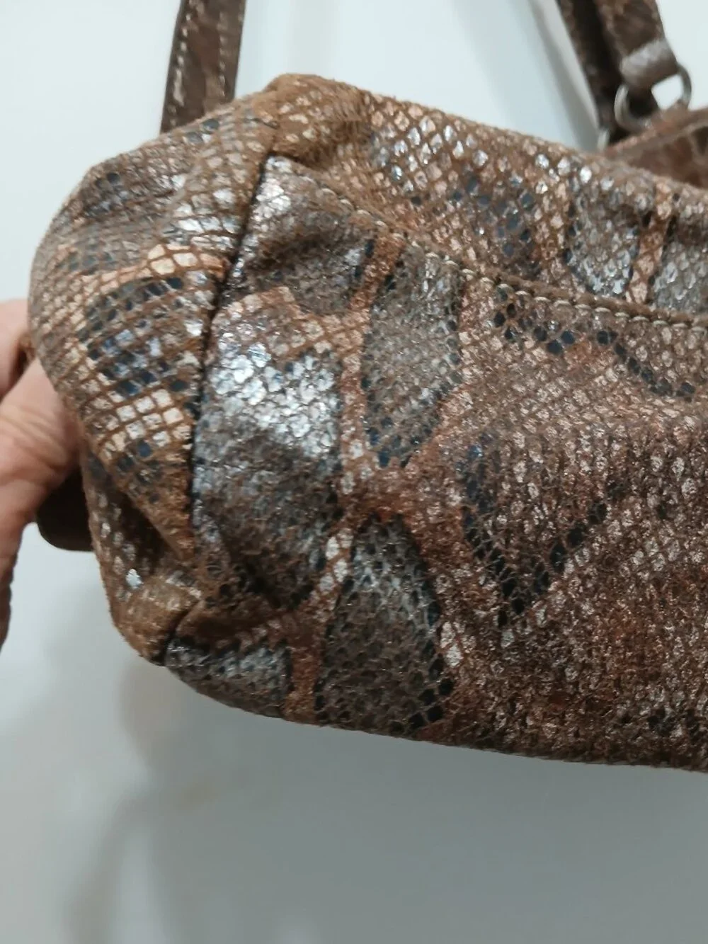 Sag Harbor Faux Leather Python Hobo